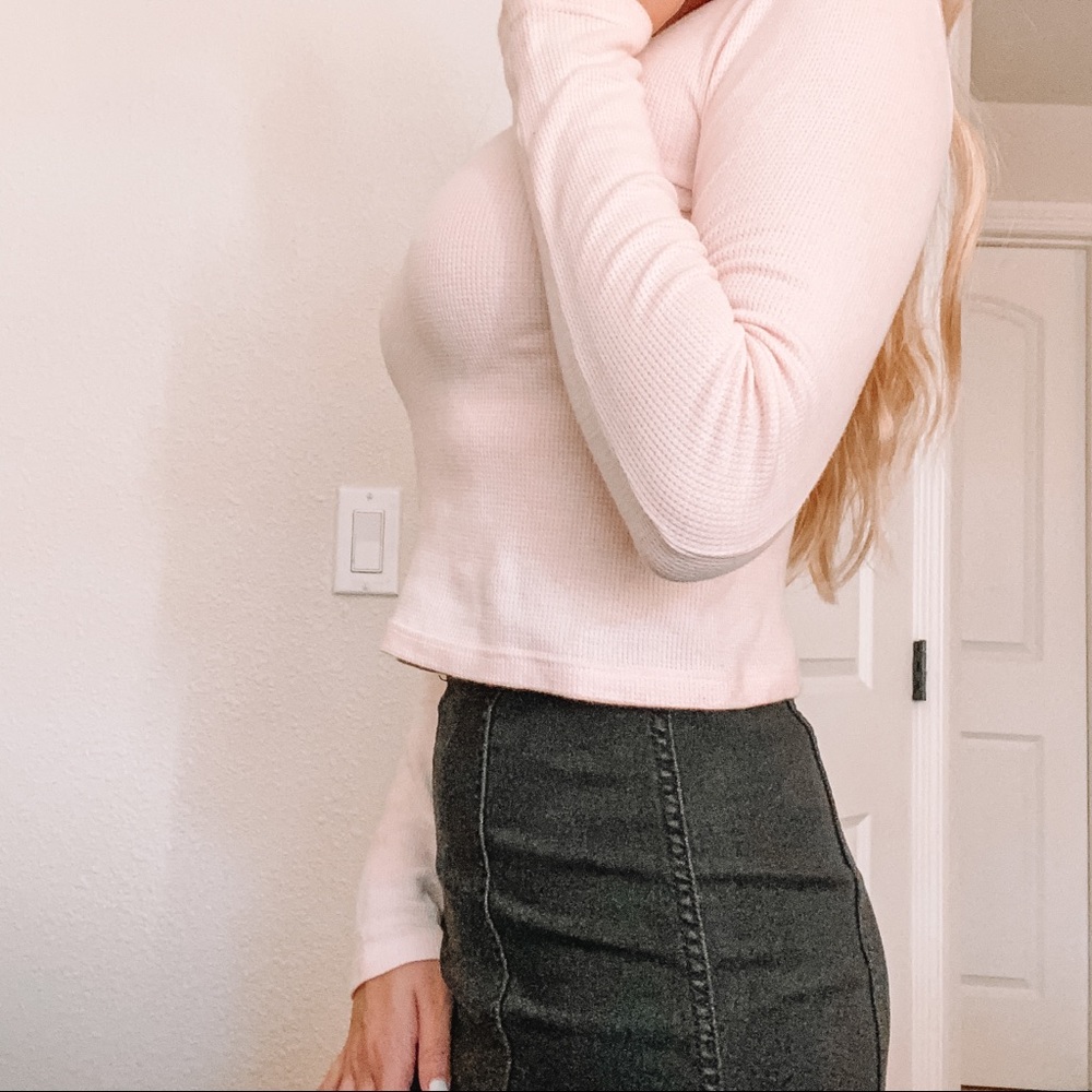 Brandy Melville Baby Pink Long Sleeve